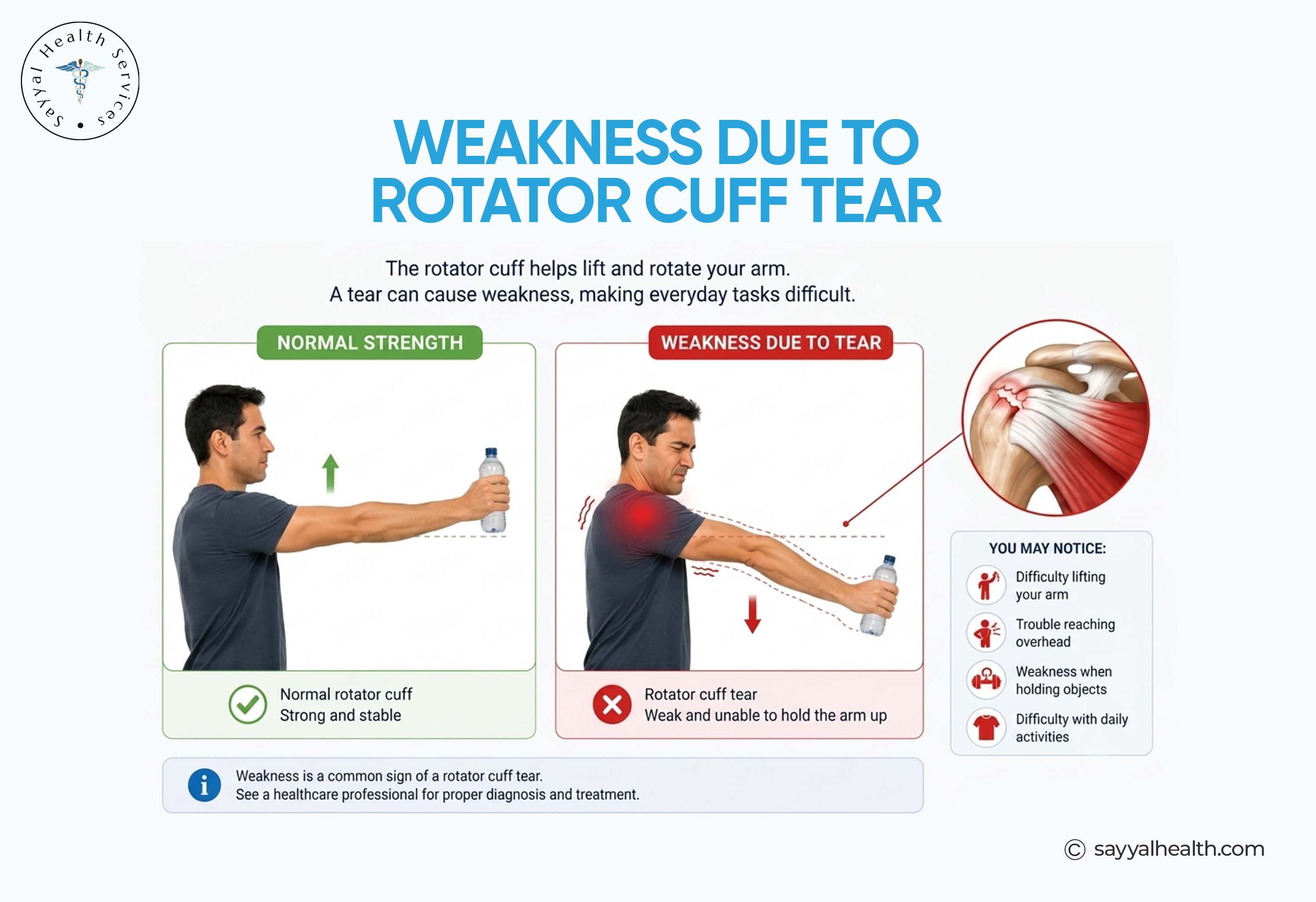 weakness due to torn rotator cuff